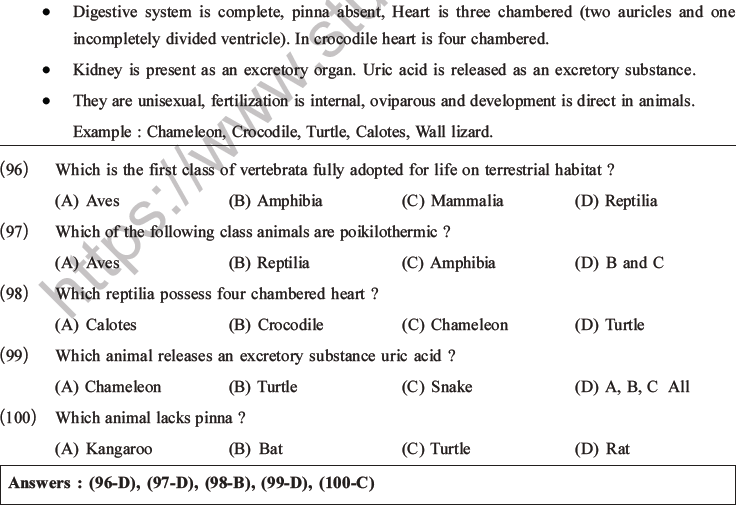 NEET Biology Classification Of Animal Kingdom MCQs Set A, Multiple ...